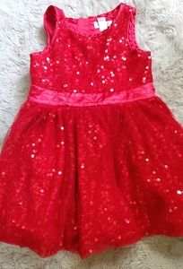 Red sequin holiday dress
